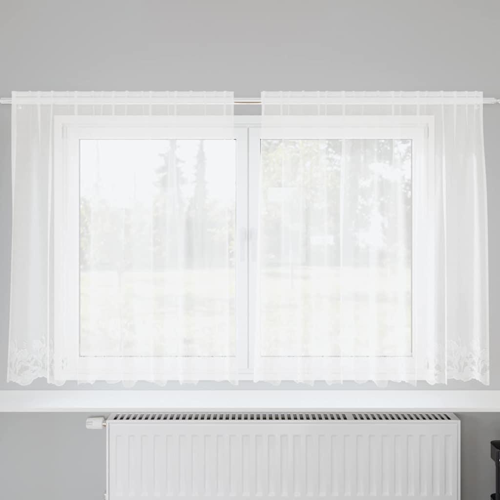 Lace blondgardin - blomstret hvid 140 × 200 cm i polyester