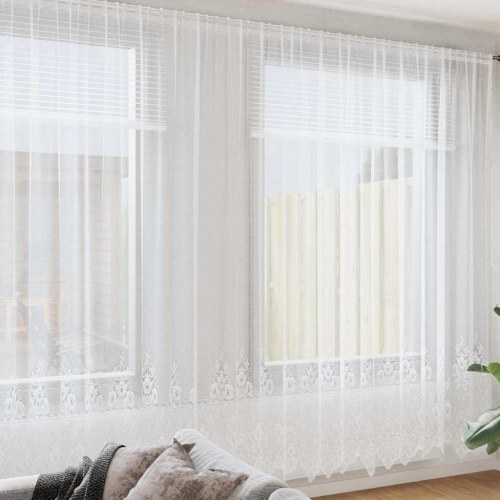 Gardiner med gardiner Hvid 500x100cm Polyester