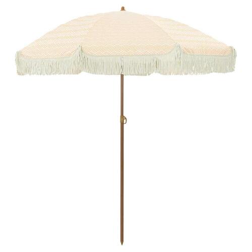Parasol Gul og Hvid Ø 160 x 195 cm Stål
