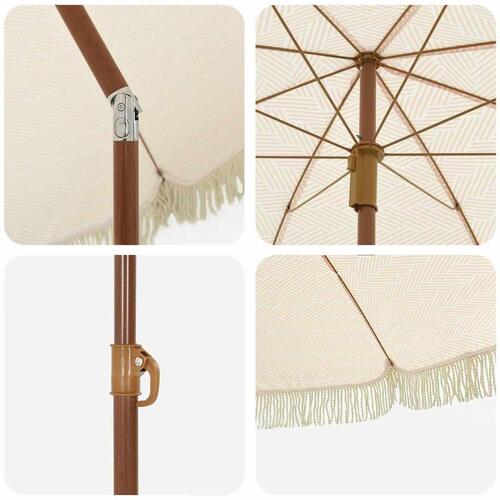 Parasol Gul og Hvid Ø 160 x 195 cm Stål