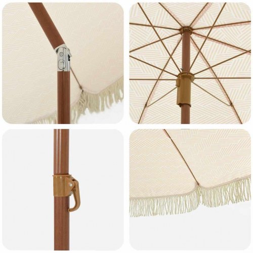 Parasol Gul og Hvid Ø 205 x 209 cm Stål