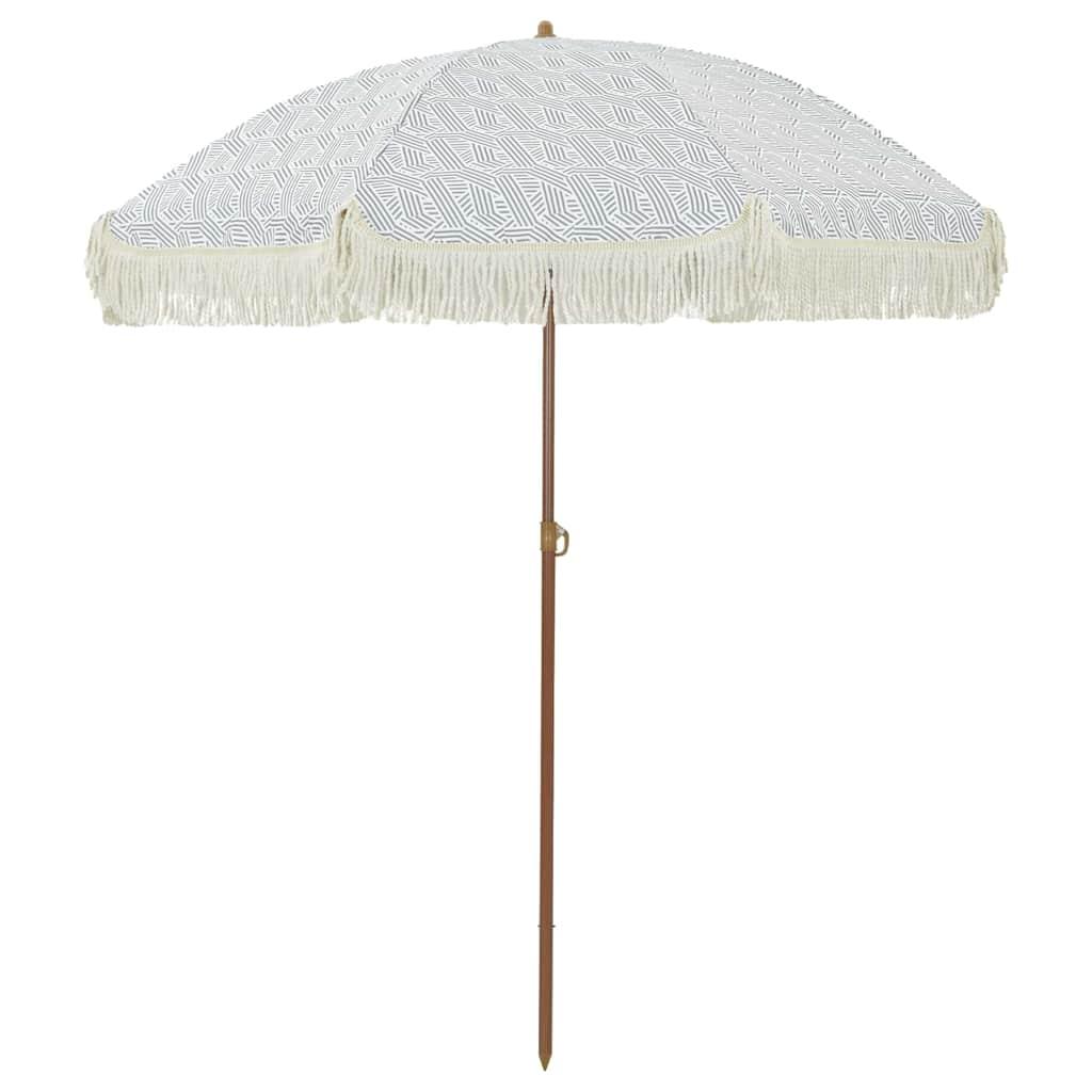 Parasol Grå og Hvid Ø 160 x 195 cm Stål