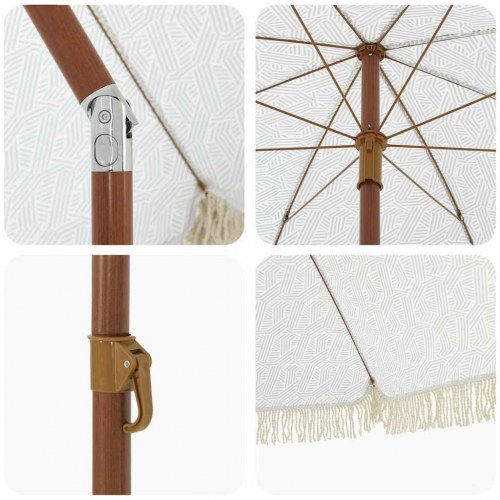 Parasol Grå og Hvid Ø 205 x 209 cm Stål