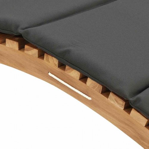 Solstol med pude Mørkegrå 188 x 55 x 59 cm Massivt teaktræ