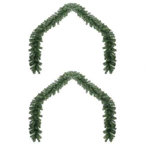 Julekrans/guirlande 2 stk - grøn PVC, 20 m