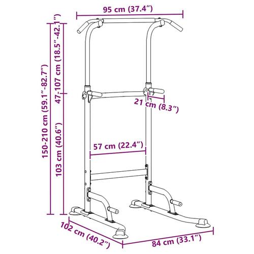 Power Tårn Dip Station Andet Sort 95 x 102 x (160-210) cm