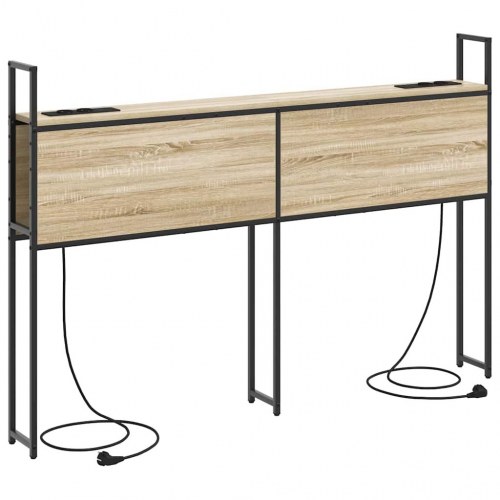 Opbevaringshovedgavl med opladningsstation - Sonoma-eg, 153 cm