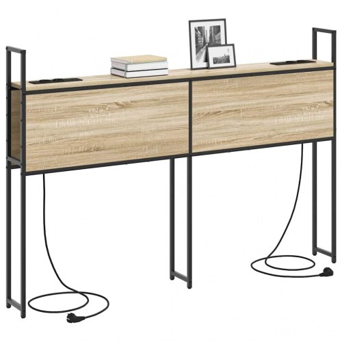 Opbevaringshovedgavl med opladningsstation - Sonoma-eg, 153 cm