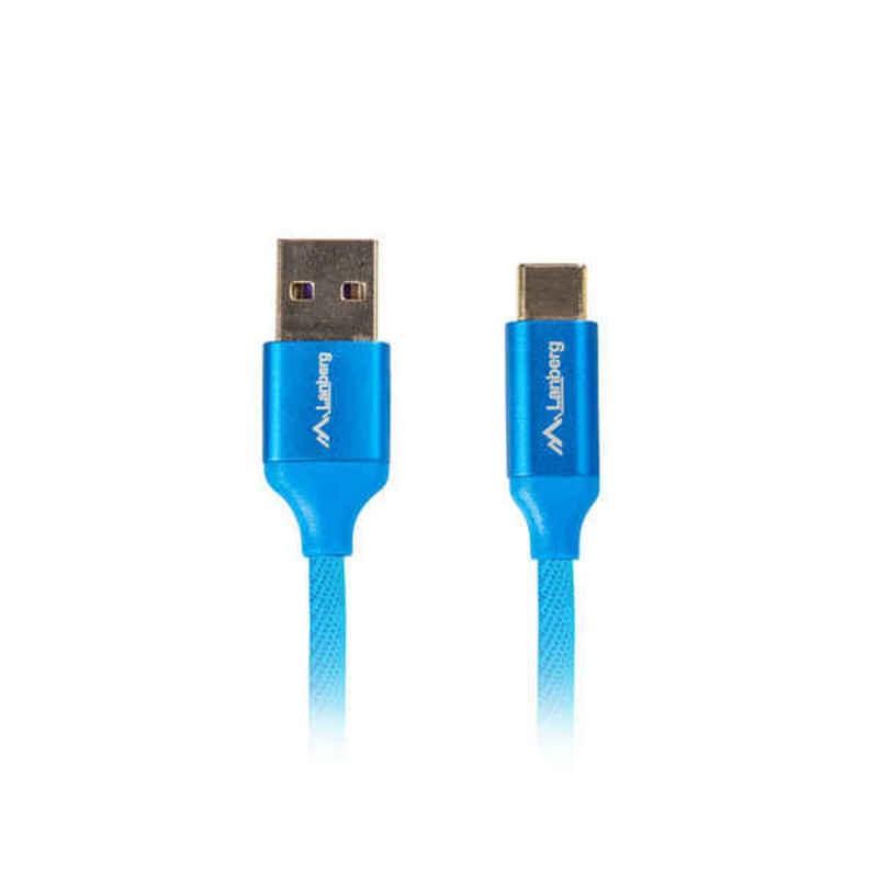 USB A til USB C-kabel Lanberg Quick Charge 3.0 Blå 1 m