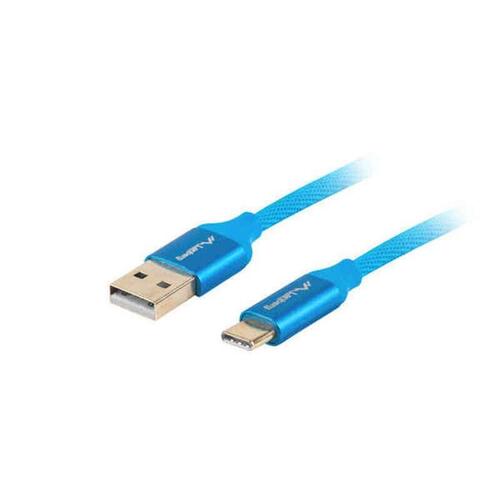 USB A til USB C-kabel Lanberg Quick Charge 3.0 Blå 1 m