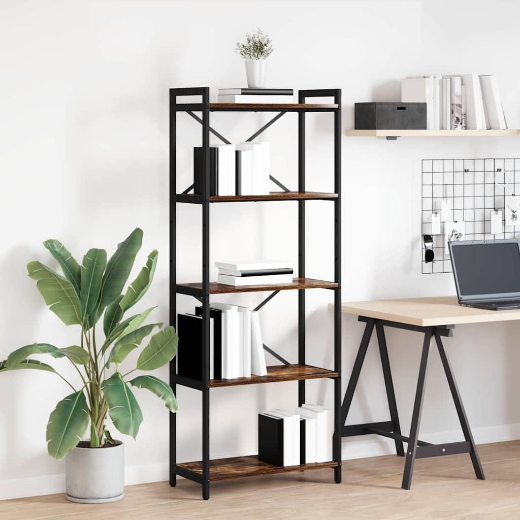 Bogreol Røget eg 60 x 30 x 153 cm Konstrueret træ