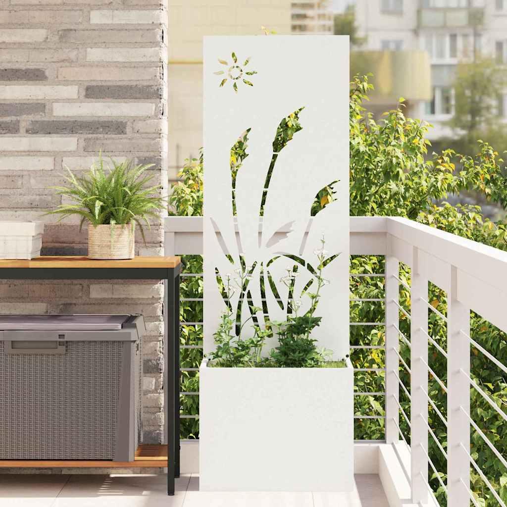 Have privatliv skærm Fretwork Hvid 50 x 140 cm Koldvalset stål
