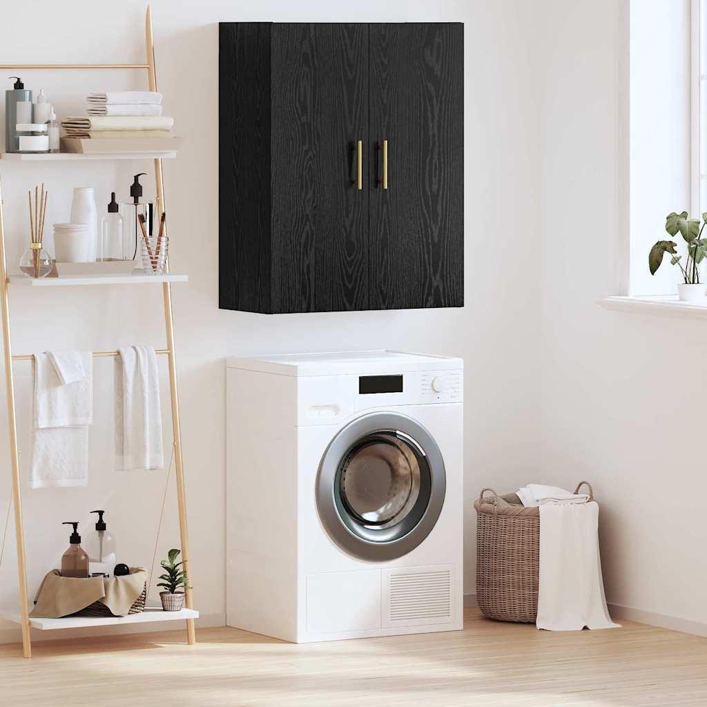 Vægskab Vægmonteret Sort 69.5 x 34 x 90 cm Konstrueret træ