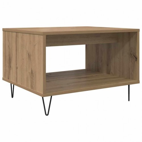 Sofabord i artisan eg med hylde - 60 x 50 x 40 cm