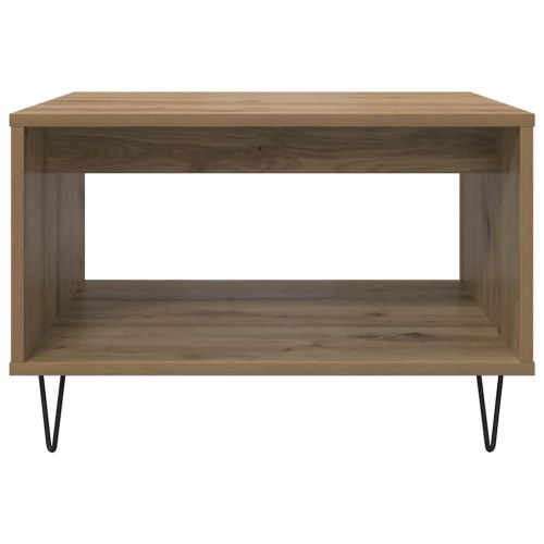 Sofabord i artisan eg med hylde - 60 x 50 x 40 cm