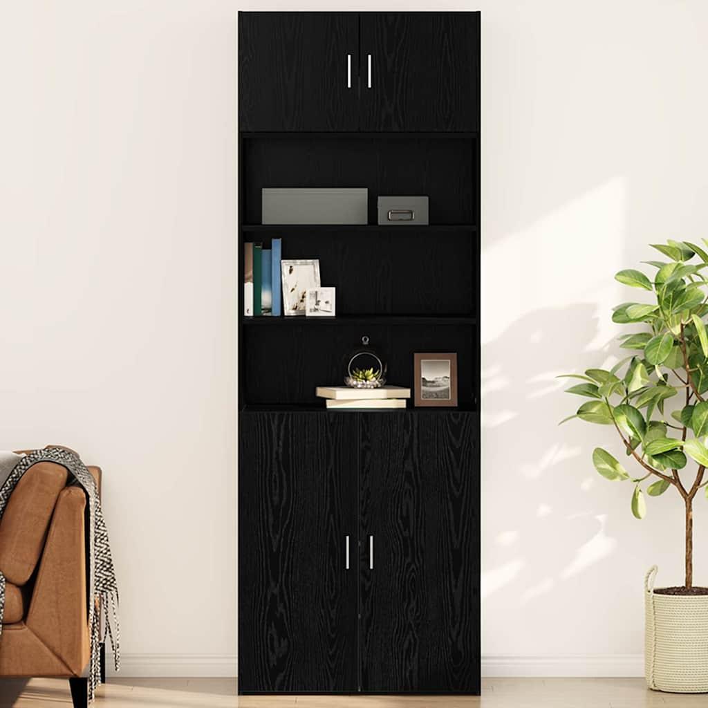 Vægskab Vægmonteret Sort eg 80 x 42.5 x 40 cm Konstrueret træ