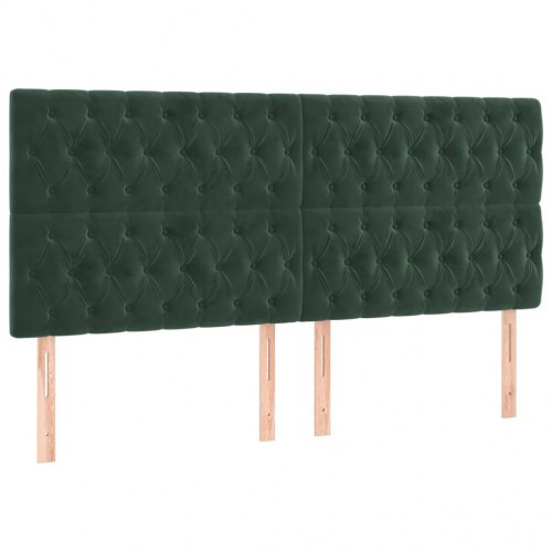 Kontinentalseng med madras 200×200 cm - fløjl, mørkegrøn