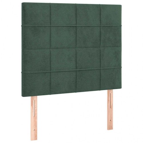 Kontinentalseng med madras 80×200 cm - fløjl, mørkegrøn