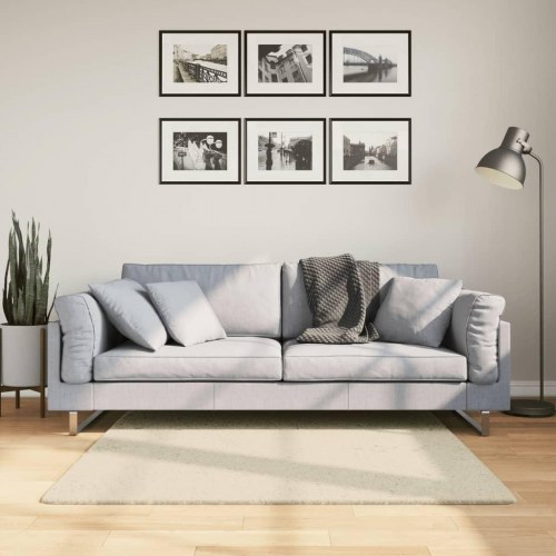 Gulvtæppe HUARTE 120x120 cm - kort luv, vaskbart, cremefarvet