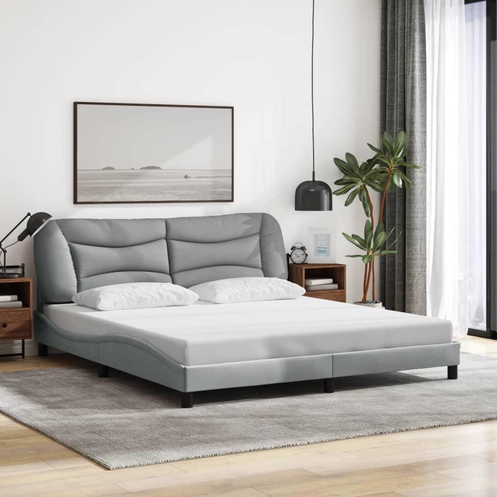 Sengeramme uden madras Hvar 180x200 cm stof lysegrå