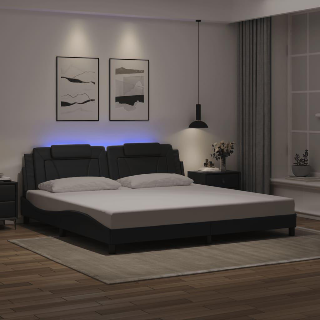 Sengeramme Viana med LED uden madras 200x200 cm sort
