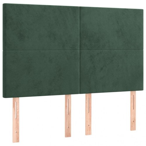Kontinentalseng med madras 140x190 cm - fløjl, mørkegrøn