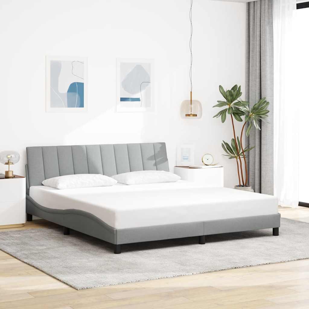 Sengeramme uden madras Hanko 180x200 cm stof lysegrå