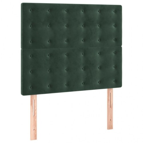 Kontinentalseng med madras 80×200 cm - fløjl, mørkegrøn