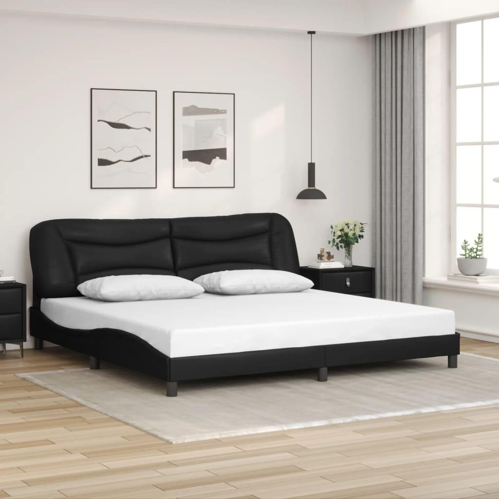 Sengeramme uden madras Hvar 200x200 cm kunstlæder sort