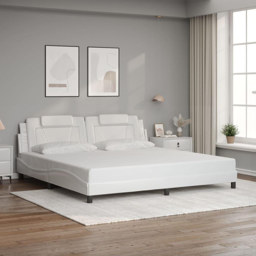 Sengeramme uden madras Viana 200x200 cm kunstlÃ¦der hvid