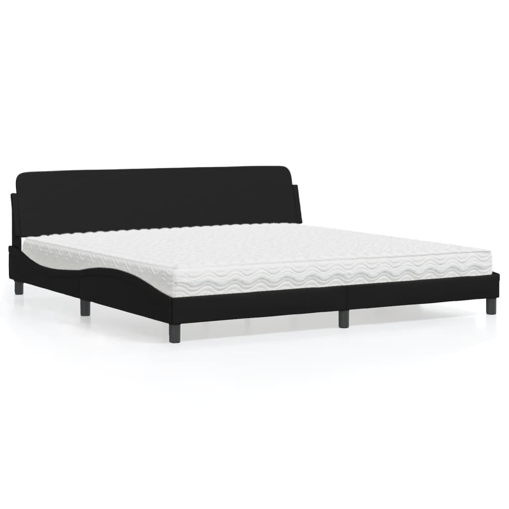 Seng med madras Dover 200x200 cm kunstlæder sort