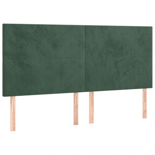 Kontinentalseng med madras 180x200 cm - fløjl, mørkegrøn