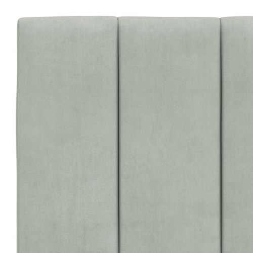 Sengeramme med LED Hanko 180 x 200 cm uden madras - lysegrå velour