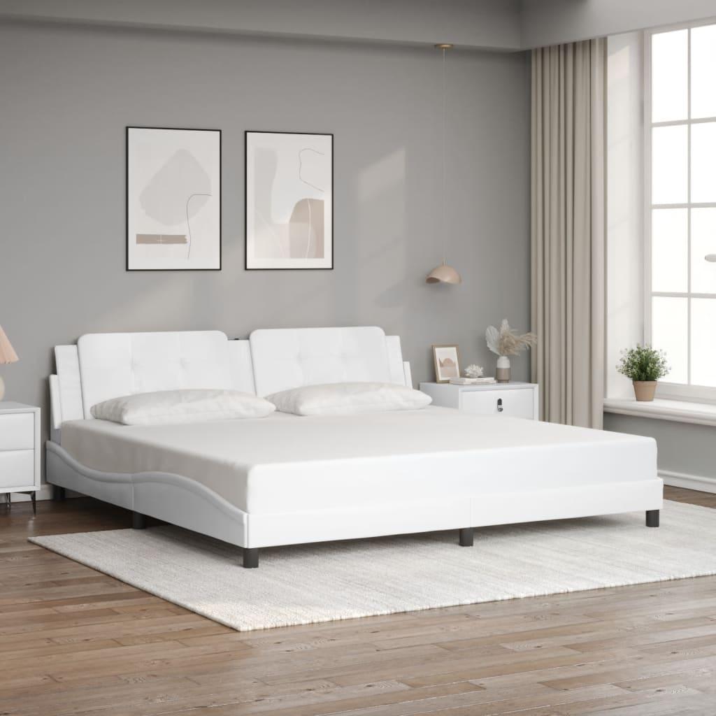Sengeramme uden madras Zadar 200x200 cm kunstlæder hvid