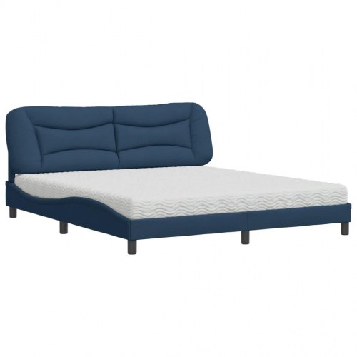 Seng med madras Hvar 180×200 cm - stof, blå
