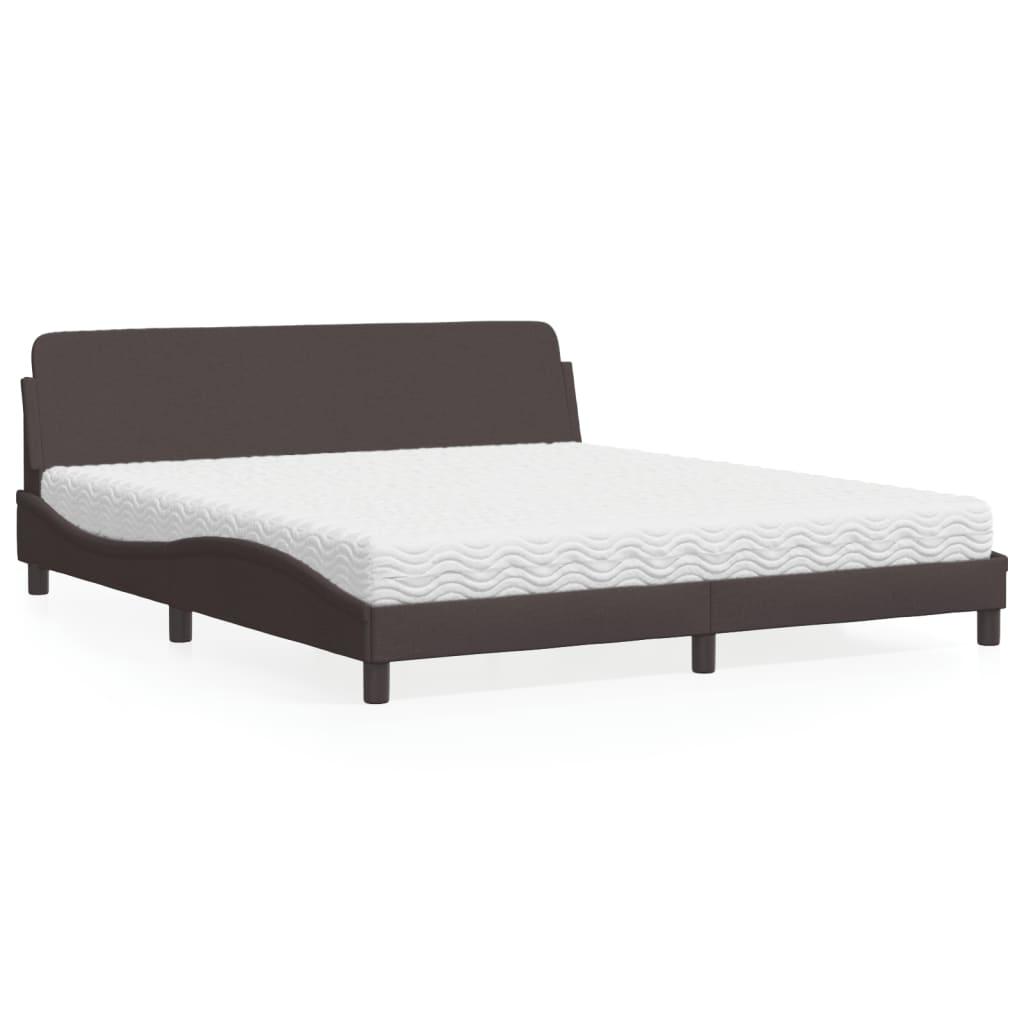 Seng med madras Dover 180x200 cm stof mørkebrun