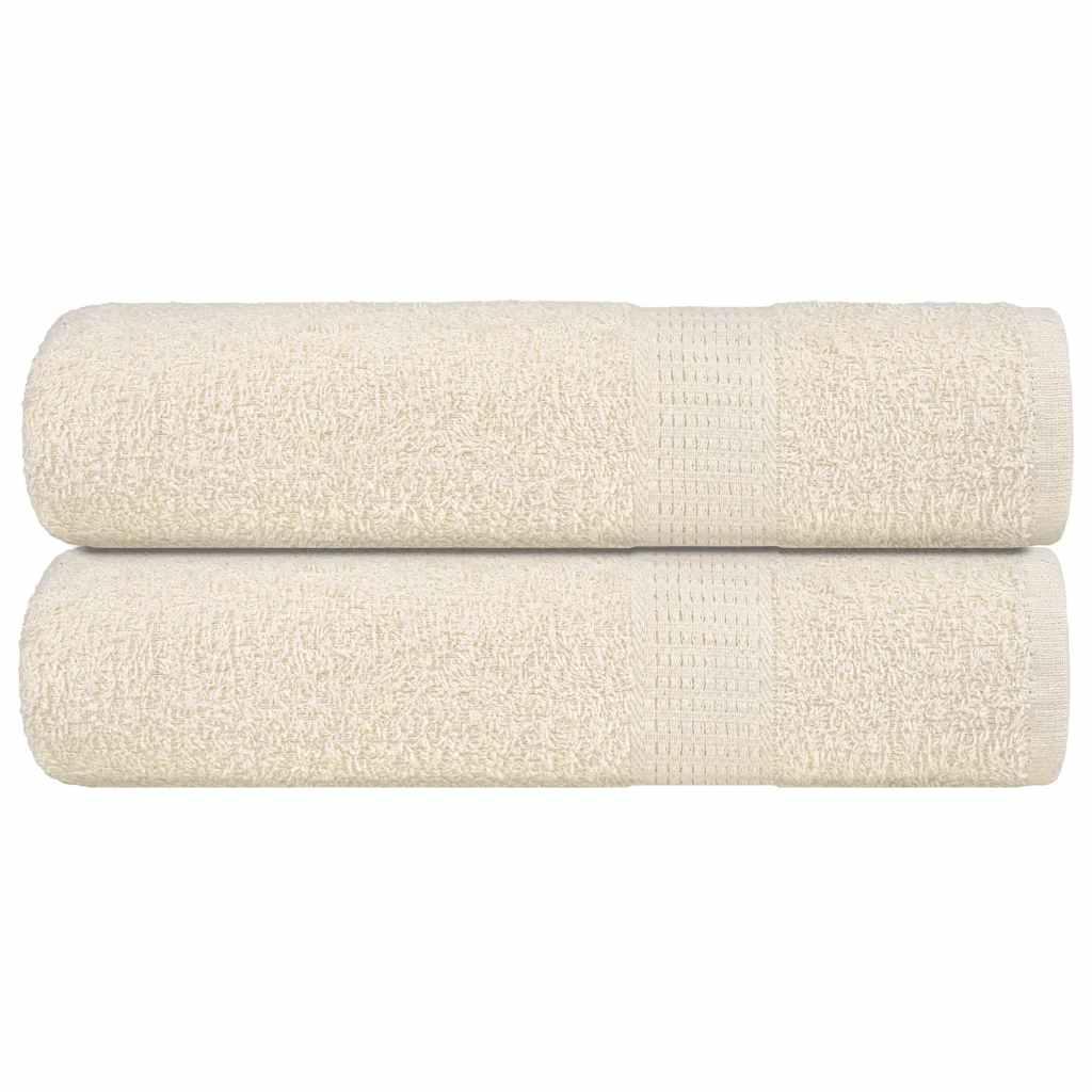 Håndklæder 2 stk. 50x100 cm 360 g/m2 100 % bomuld cremefarvet