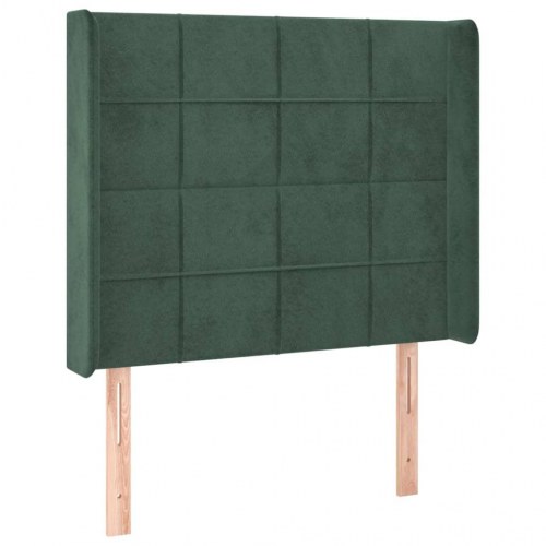 Sengegavl med LED-lys 93 x 16 x 118/128 cm - mørkegrøn