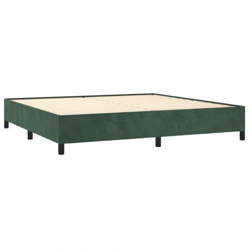 Kontinentalseng med madras 200×200 cm - fløjl, mørkegrøn