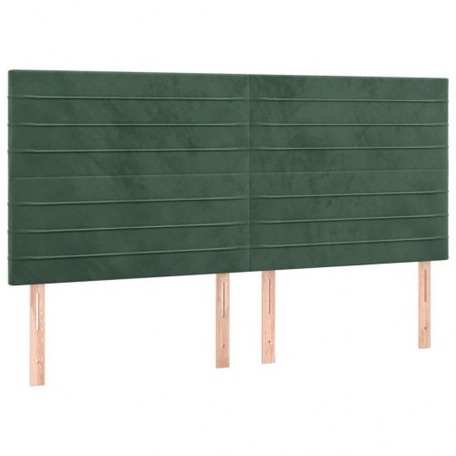 Kontinentalseng med madras 200×200 cm - fløjl, mørkegrøn