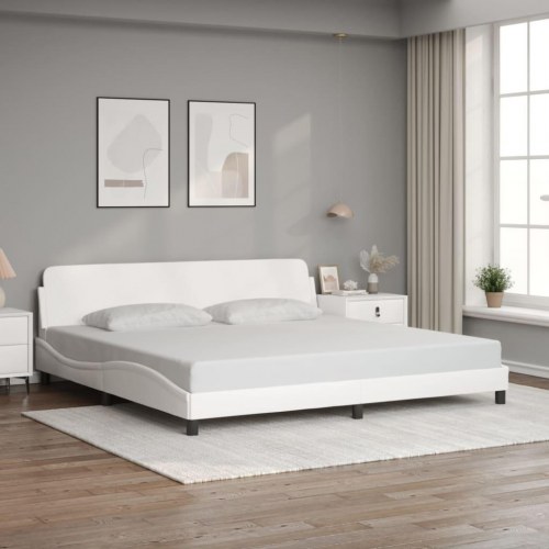 Sengeramme Dover 200 x 200 cm kunstlæder - hvid