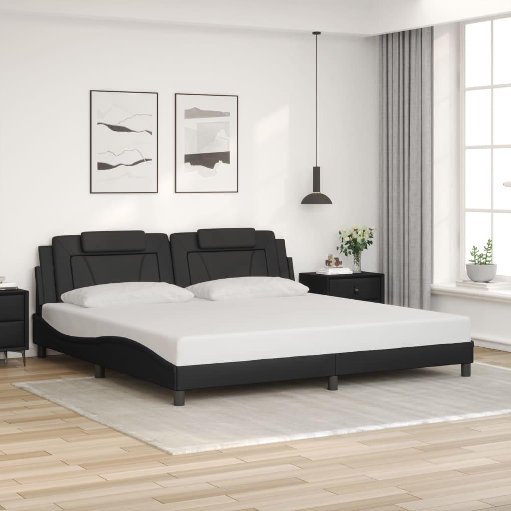 Sengeramme uden madras Viana 200x200 cm kunstlÃ¦der sort