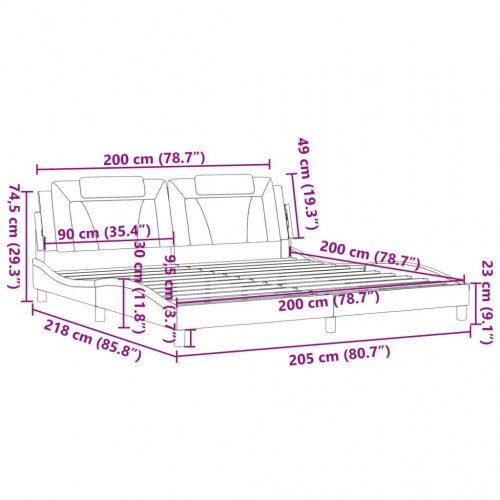 Sengeramme Viana 200 x 200 cm - sort
