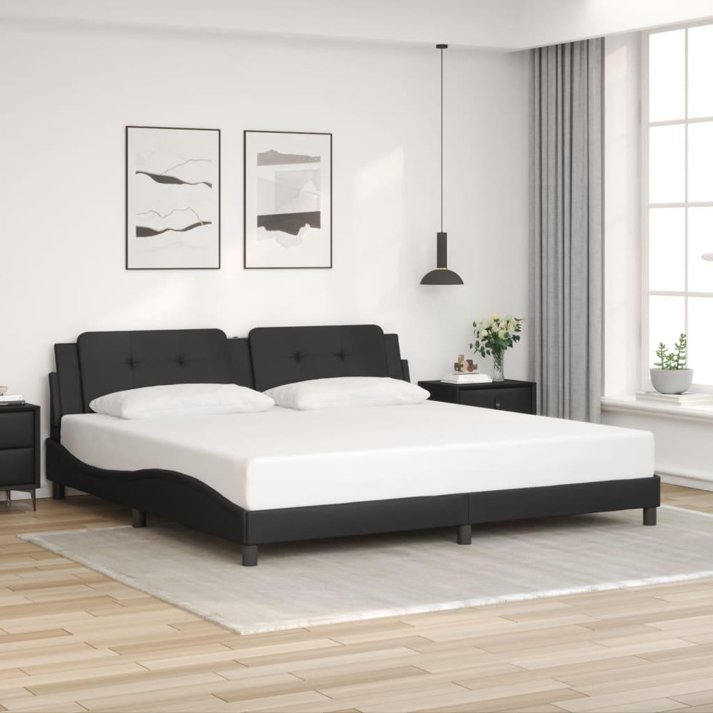Sengeramme uden madras Zadar 200x200 cm kunstlæder sort