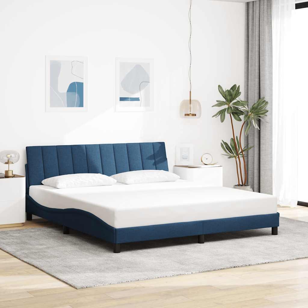 Sengeramme uden madras Hanko 180x200 cm stof blå