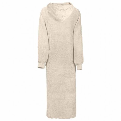Tæppe-hoodie KINN creme XXL i bomuld