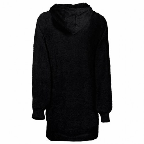 Tæppe-hoodie KINN - sort, L, bomuld