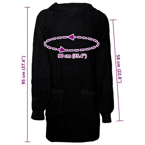 Tæppe-hoodie KINN - sort, L, bomuld