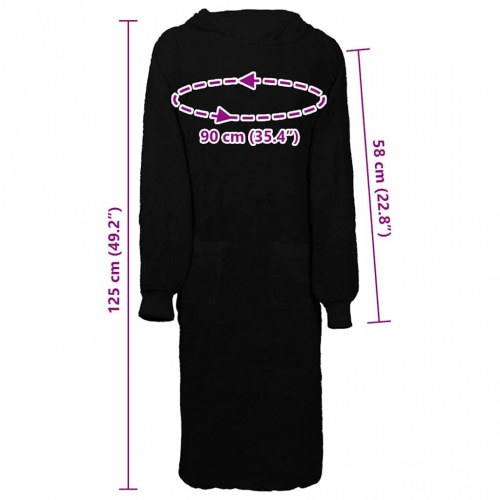 Tæppe-hoodie KINN - sort, XL