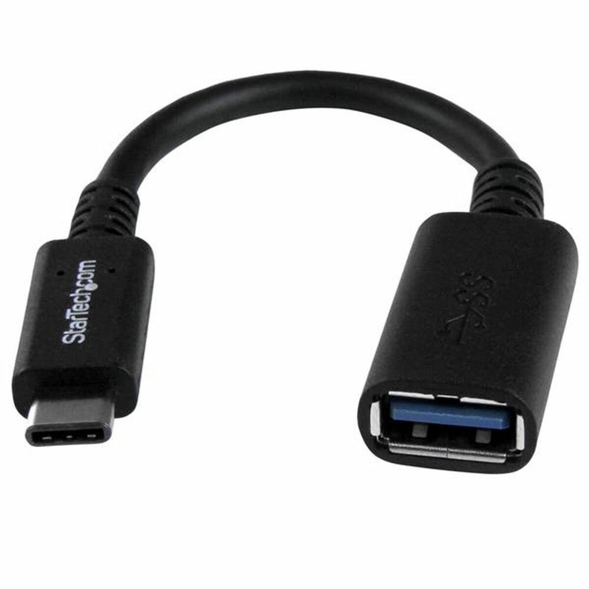 USB-C adapterkabel Startech - USB-A hun til USB-C han, 15 cm, sort